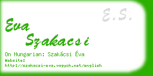 eva szakacsi business card