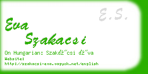 eva szakacsi business card